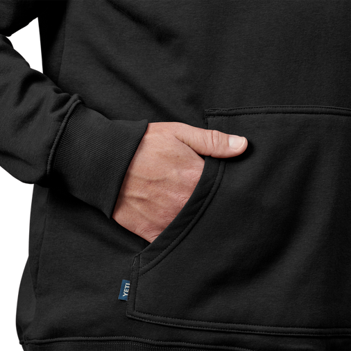 YETI Brushed Fleece Hoodie Pullover Black Black