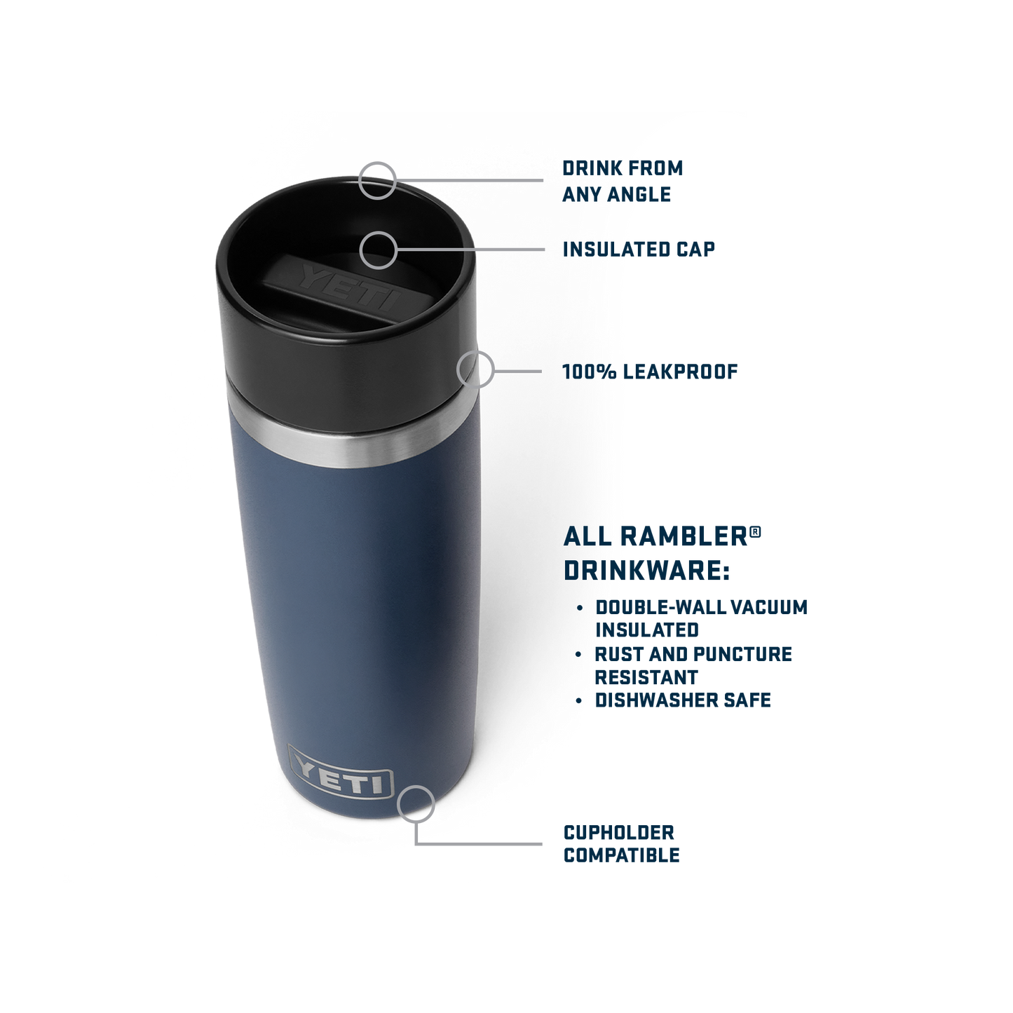 Rambler® 16 oz (473 ml) Travel Bottle Black