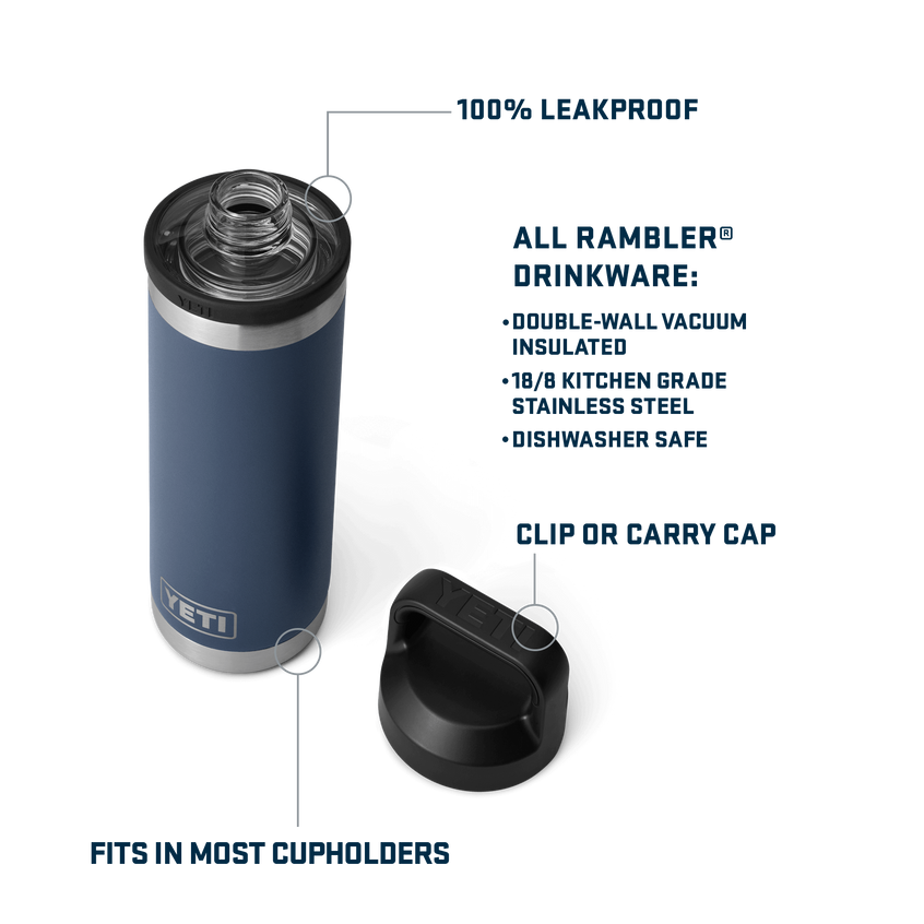 YETI Rambler® 18 oz (532 ml) Bottle With Chug Cap Stag Red