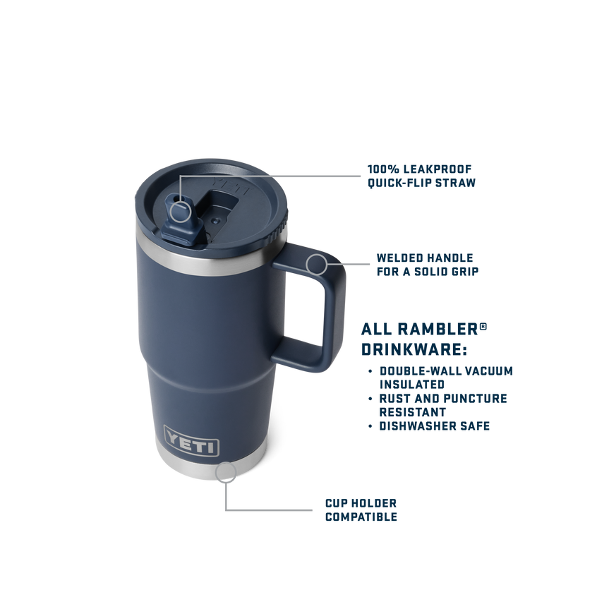 Rambler® 20 oz (591 ml) Travel Straw Mug White