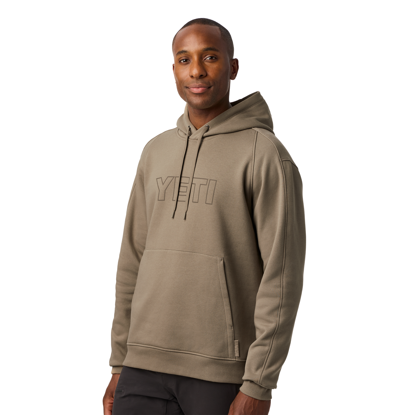 YETI® Logo Built for the Wild Fleece Hoodie Taupe