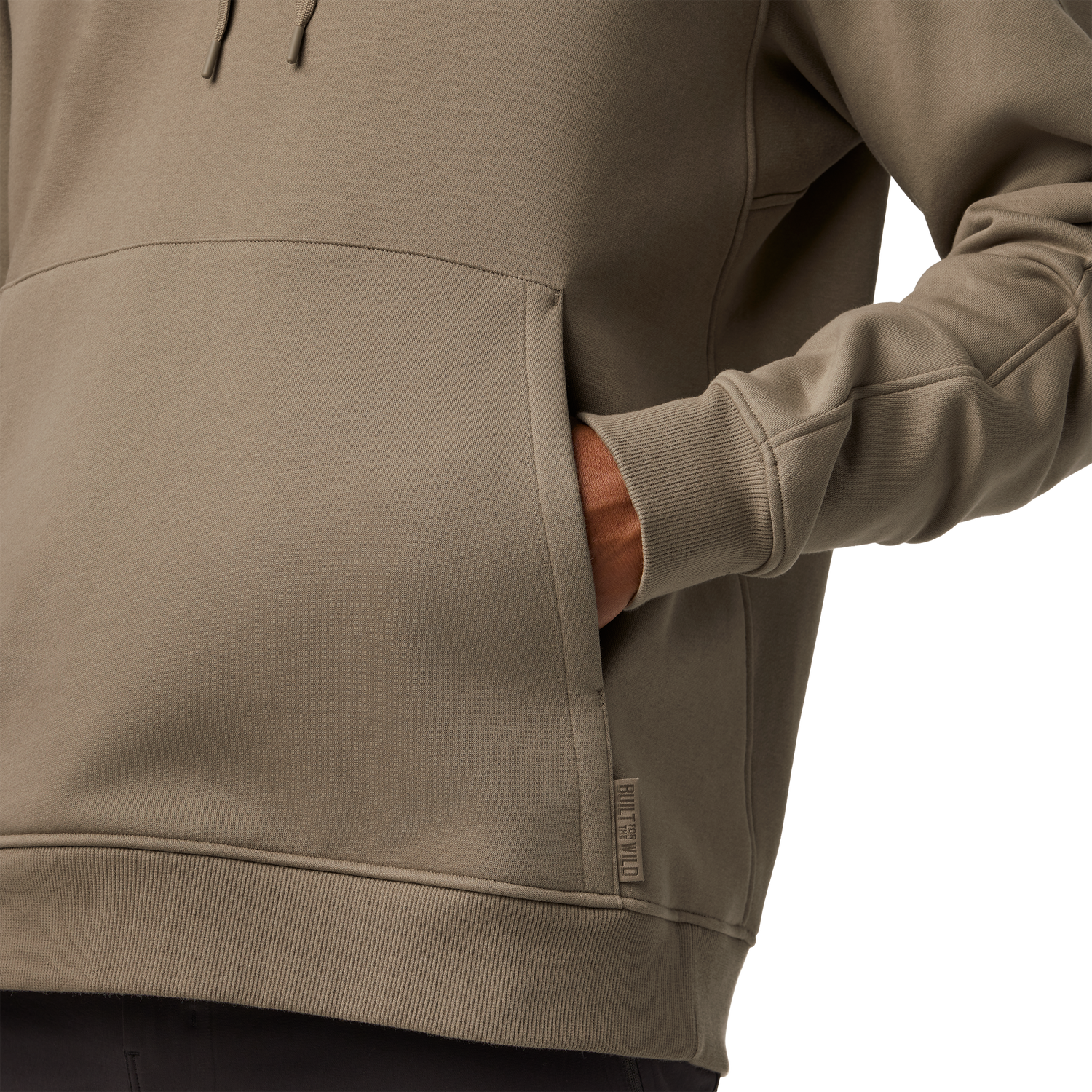 YETI® Logo Built for the Wild Fleece Hoodie Taupe