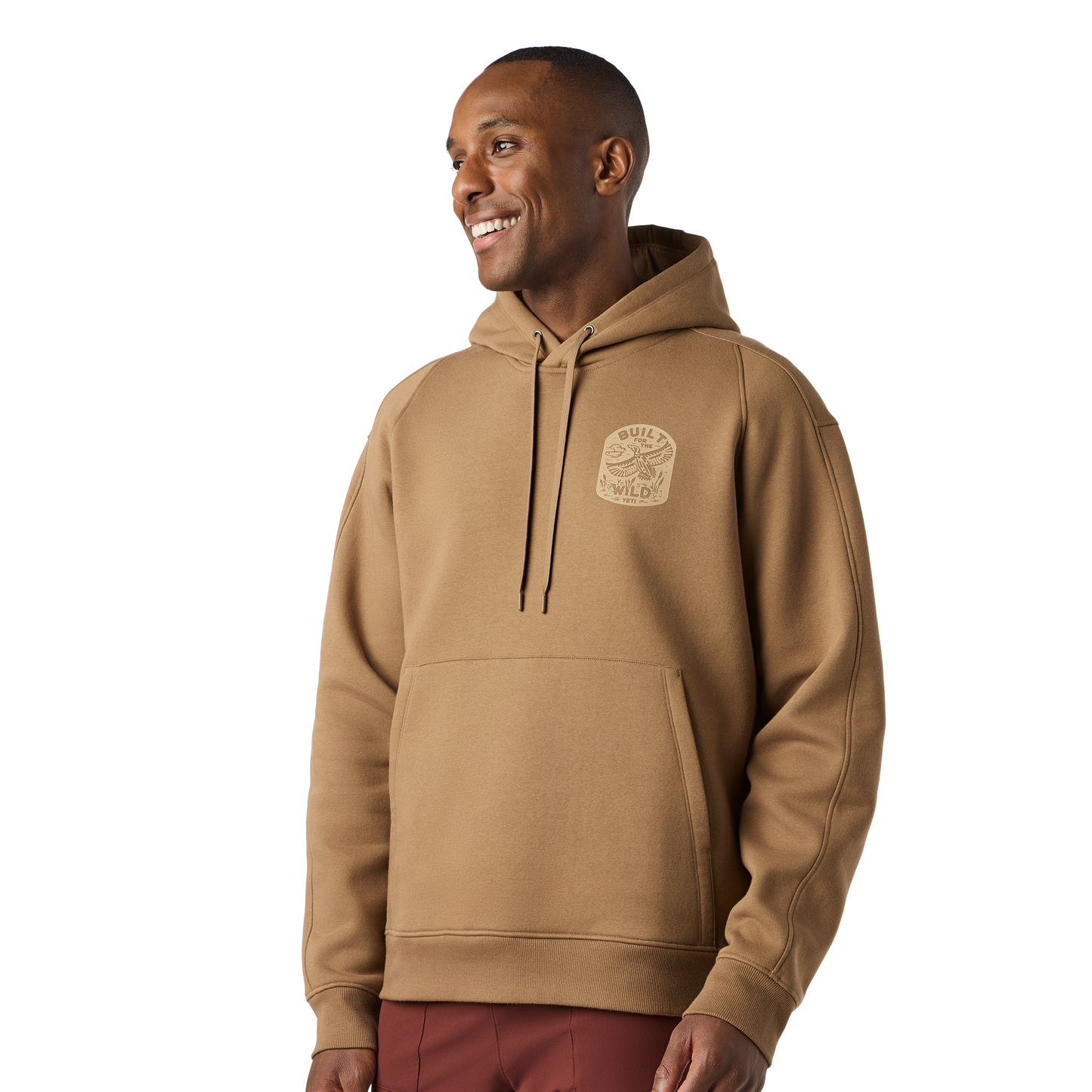 Built For The Wild Badge Fleece Hoodie Brush Brown