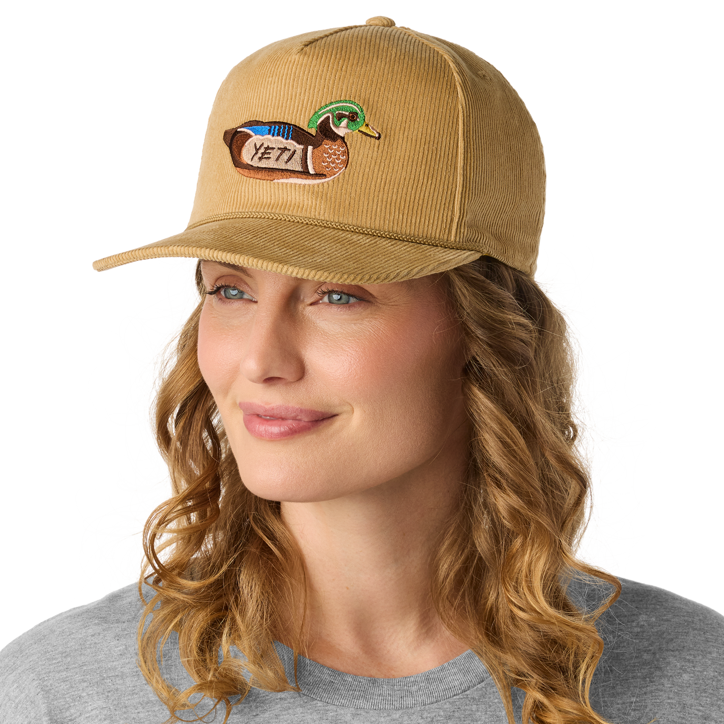 Duck Corduoy Flat Brim Hat Brown