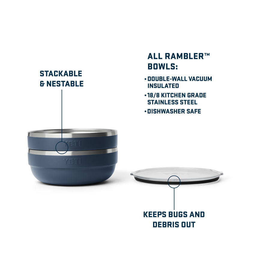 Rambler® Large Insulated Low Bowl Navy