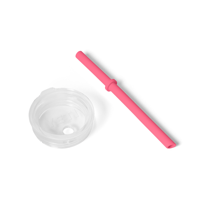 Small Silicone Straw Lid Tropical Pink
