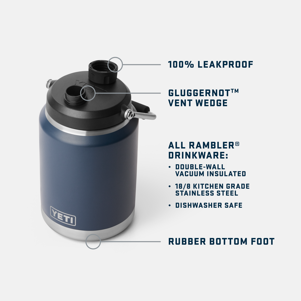 Rambler® 1/2-Gallon (1.9L) Jug Stainless Steel