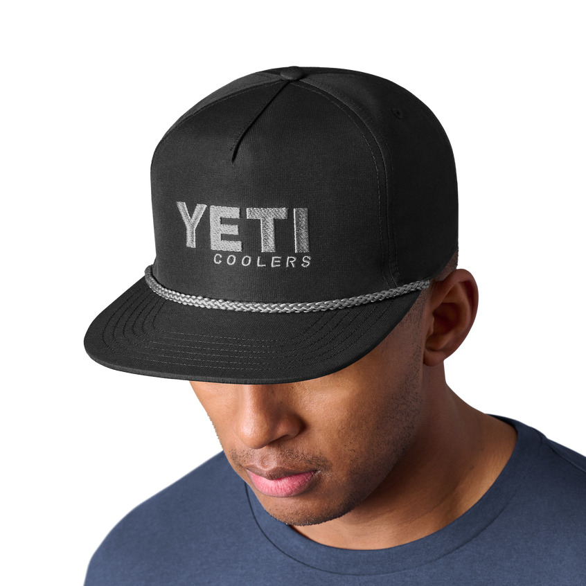 Yeti Coolers Flat Brim Rope Hat Black