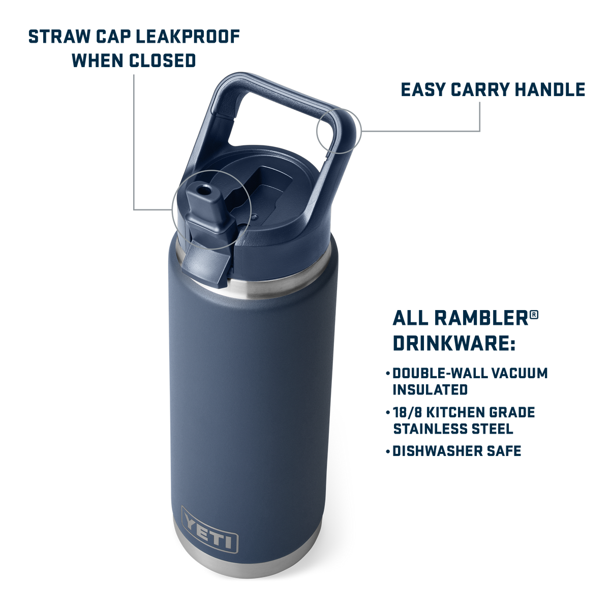 YETI Rambler® 26 oz (769 ML) Straw Bottle Grasshopper
