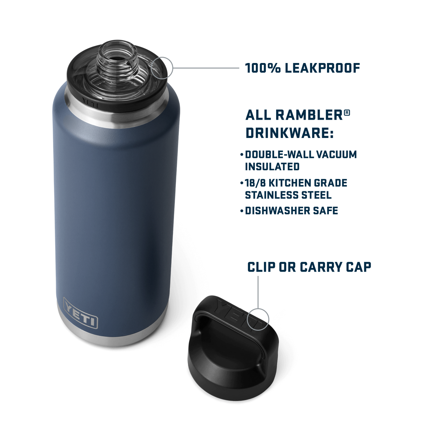 YETI Rambler® 46 oz (1.4L) Bottle With Chug Cap Stag Red