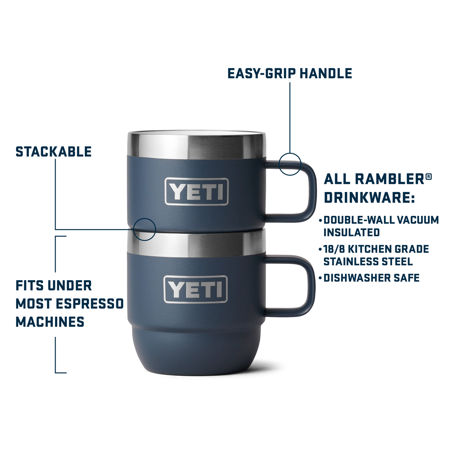 YETI Rambler® 6 oz (177 ml) Stackable Mugs White