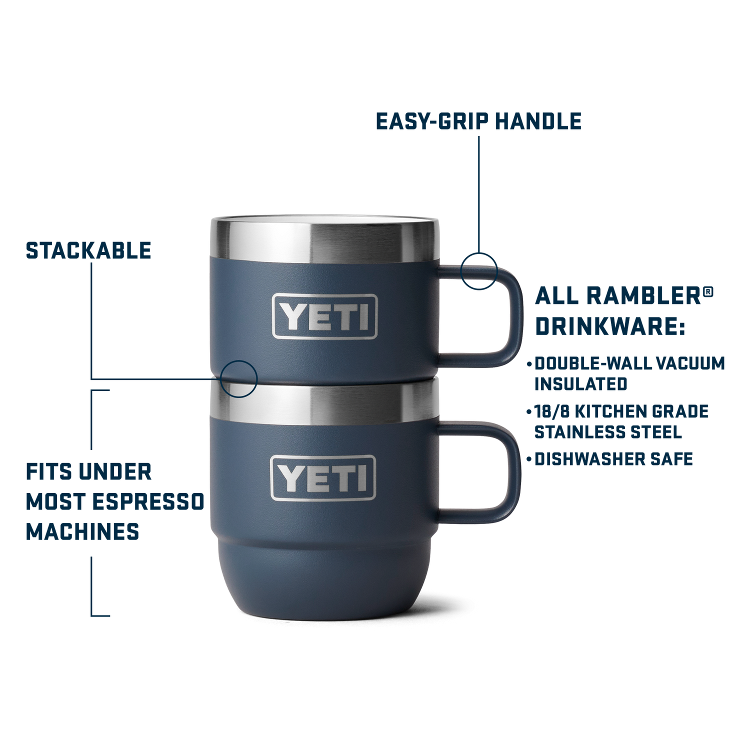 YETI Rambler® 6 oz (177 ml) Stackable Mugs White