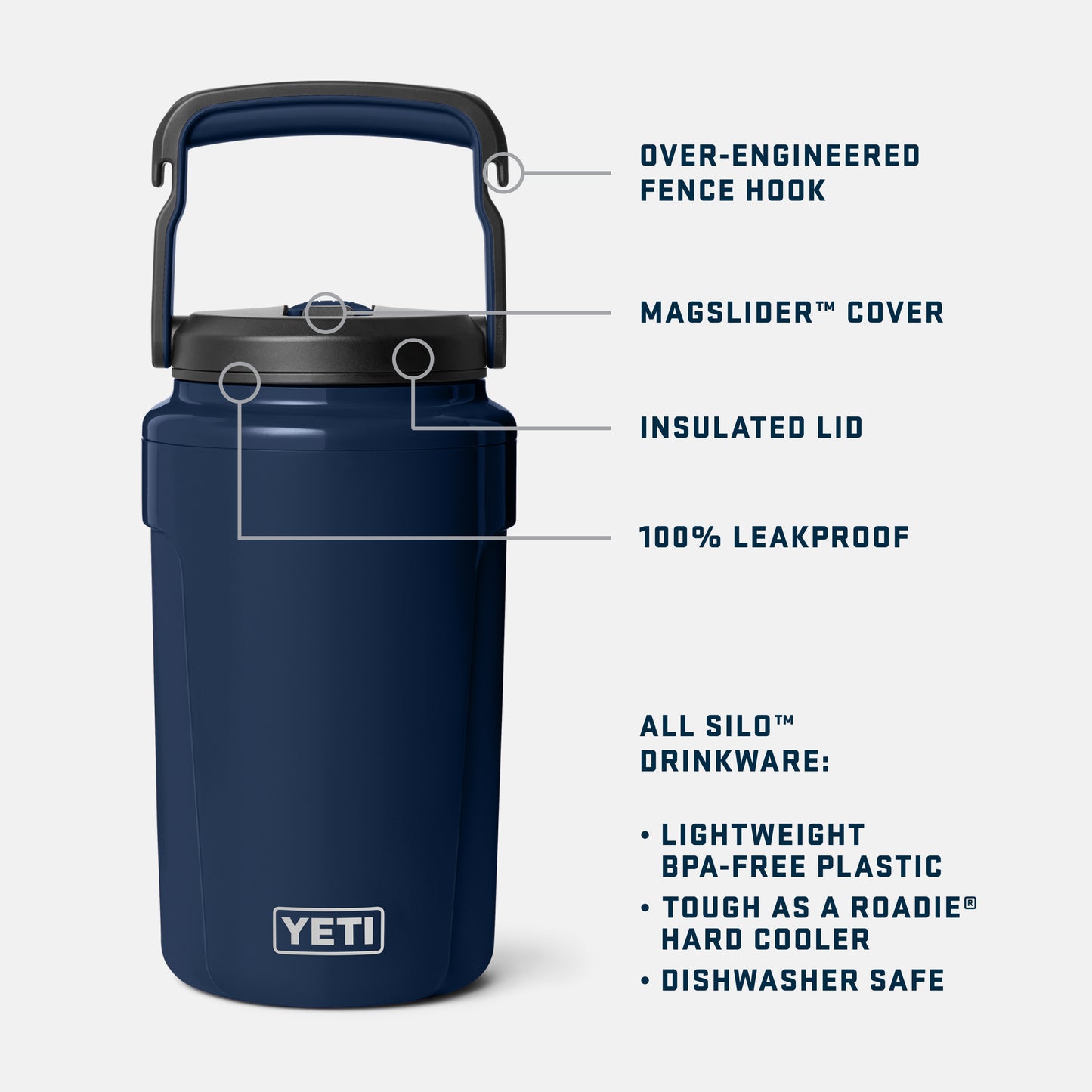 Silo™ Half Gallon (1.9 L) Jug with Straw Cap Royal Blue