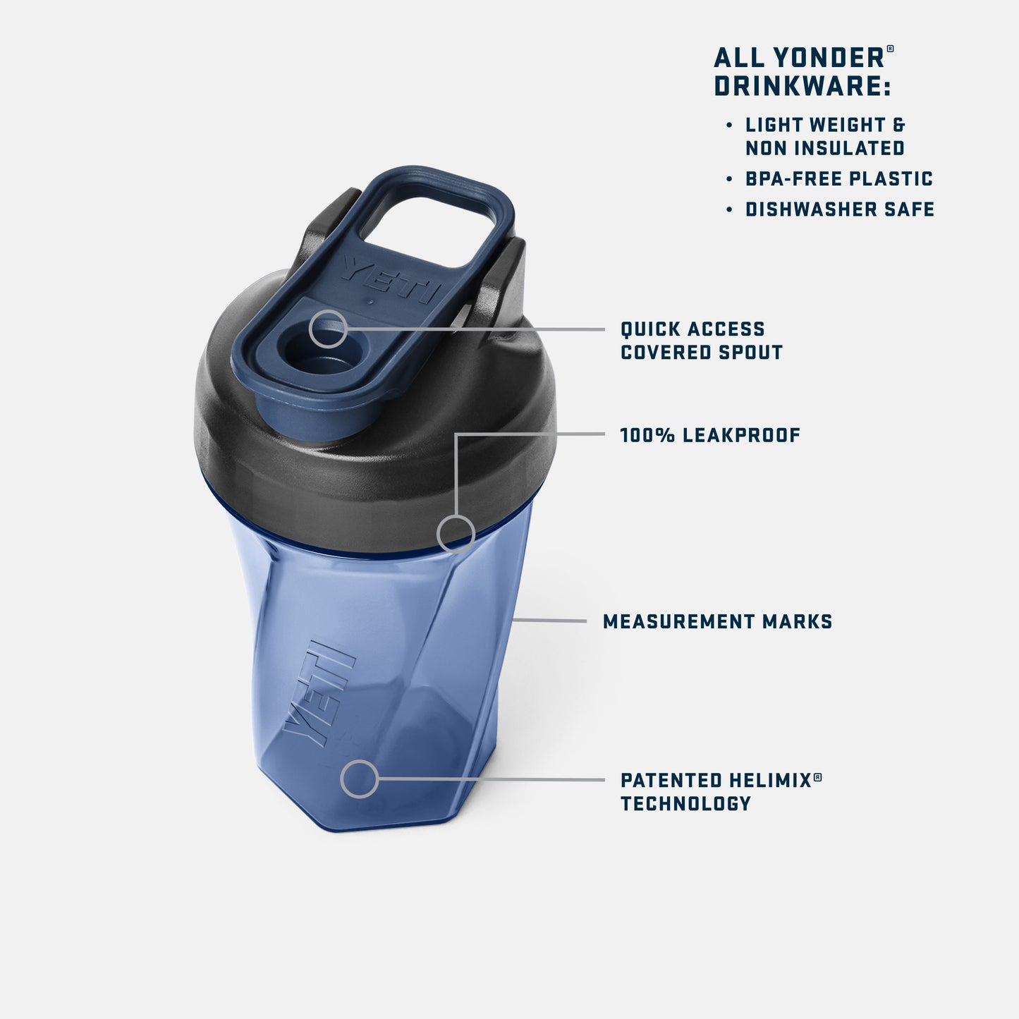 Yonder® 20 oz (591 ml) Shaker Bottle Charcoal