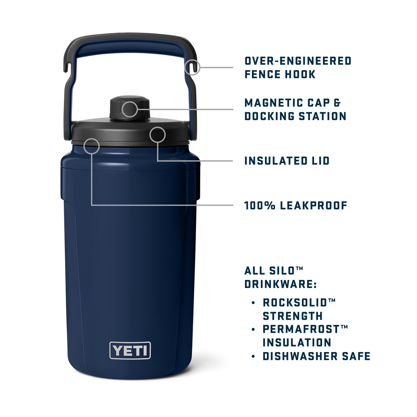 Silo™ Half Gallon (1.9 L) Jug with Chug Cap Navy