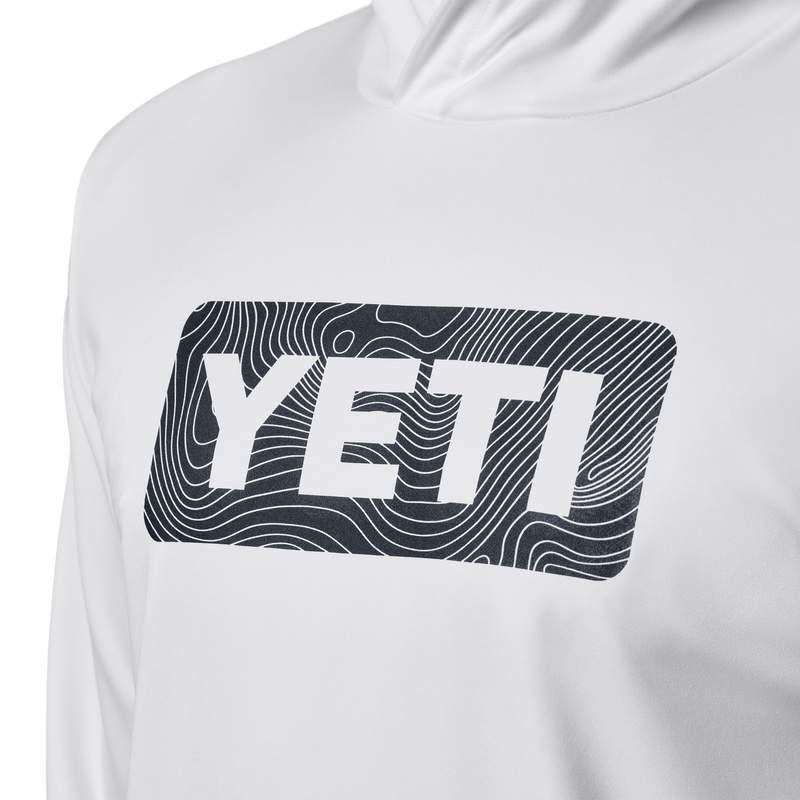 YETI Badge Hooded Long Sleeve Sunshirt White White