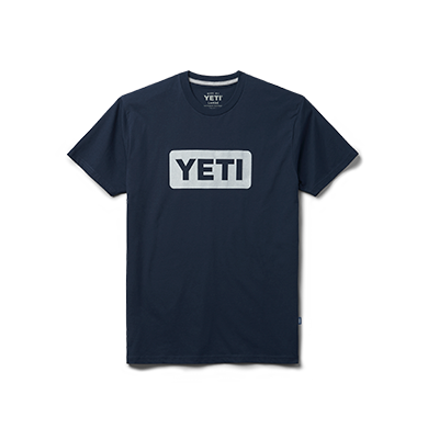 YETI Premium Logo Badge Short Sleeve T-Shirt Navy Navy/White