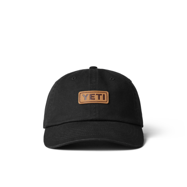 YETI Leather Logo Badge Hat Black Black