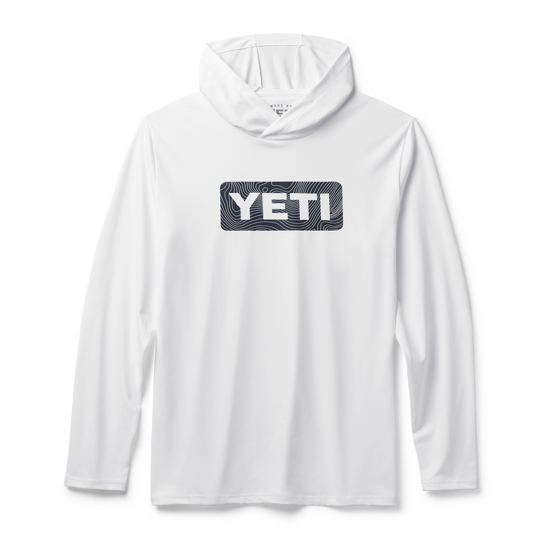 YETI Badge Hooded Long Sleeve Sunshirt White White