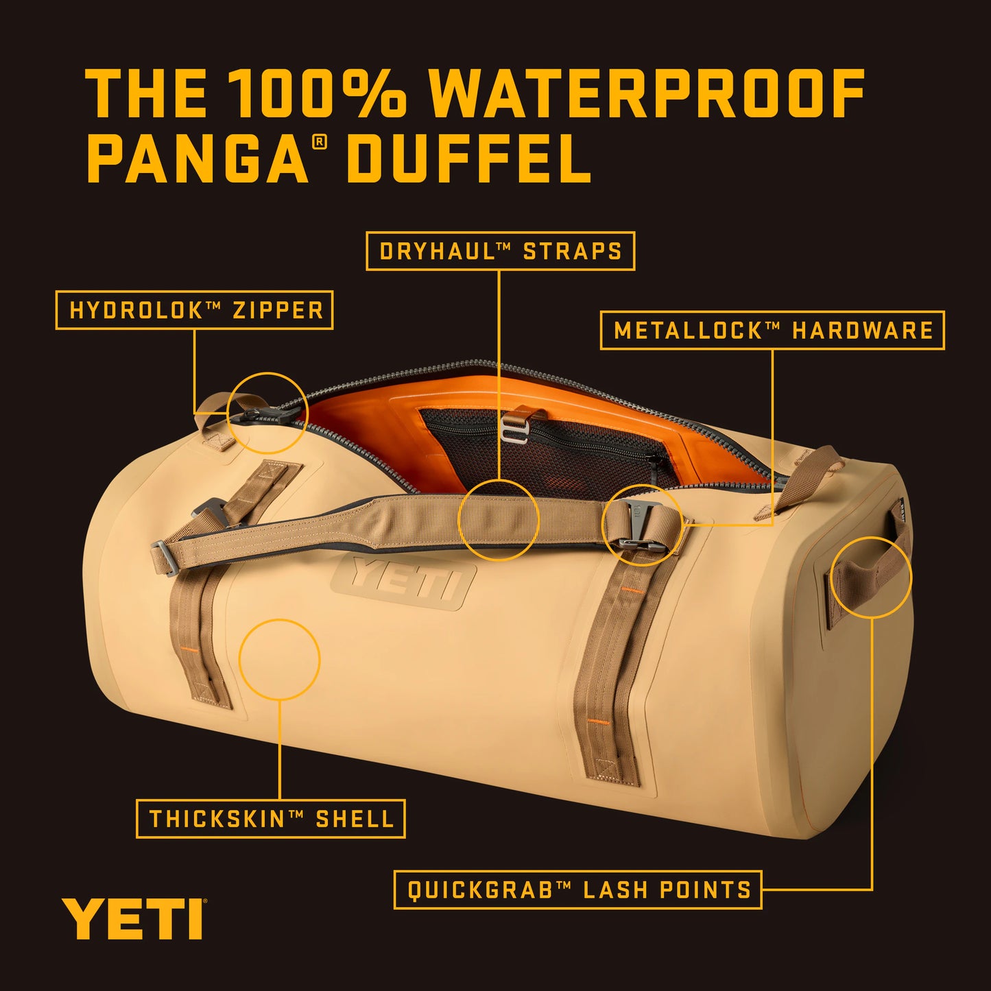 YETI Panga® 100L Waterproof Duffel Tan